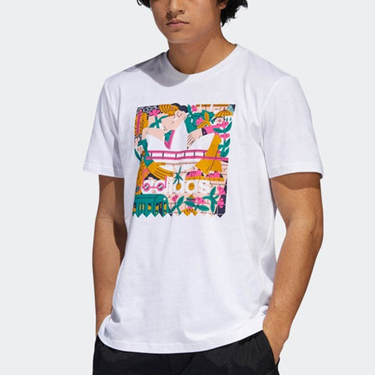 Ao Thun adidas originals Casual Cozy Round Neck Short Sleeve White DU8362